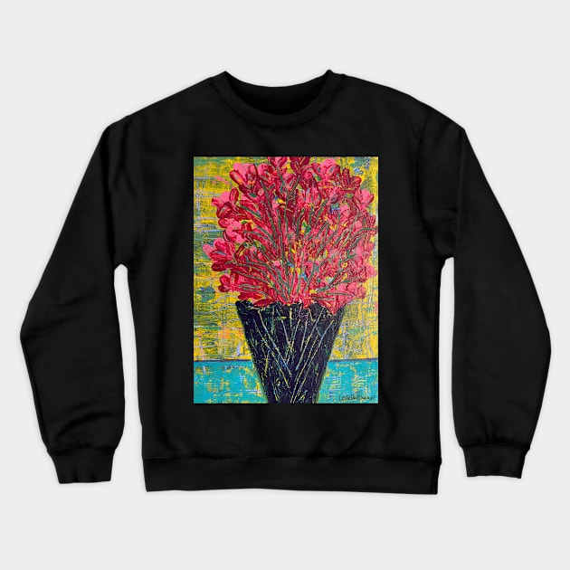 Exploding from Navy Vase Crewneck Sweatshirt by Leslie Pino Durant